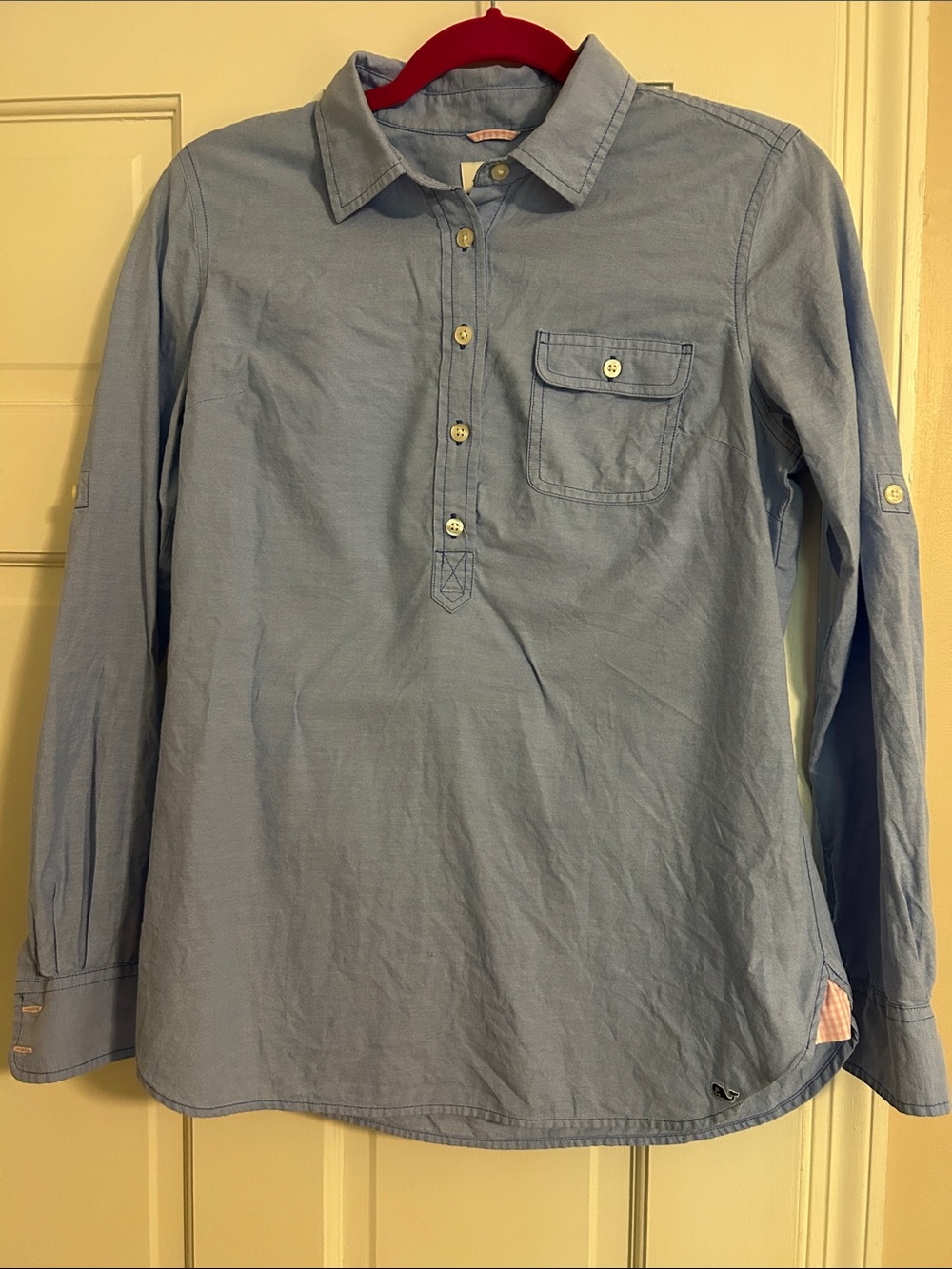 Vineyard Vines Light Blue Long-Sleeve Button-Front Shirt Size 4